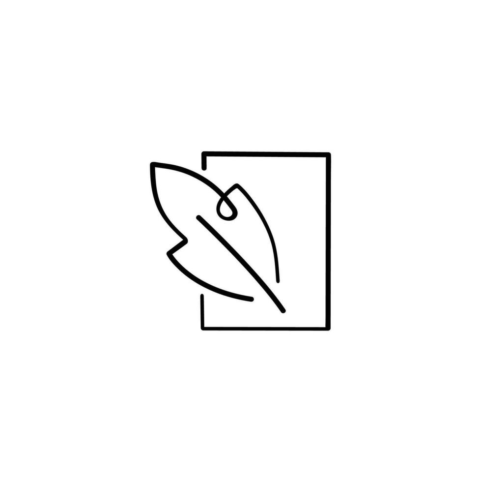 Quill Pen Line Style Icon Design vector