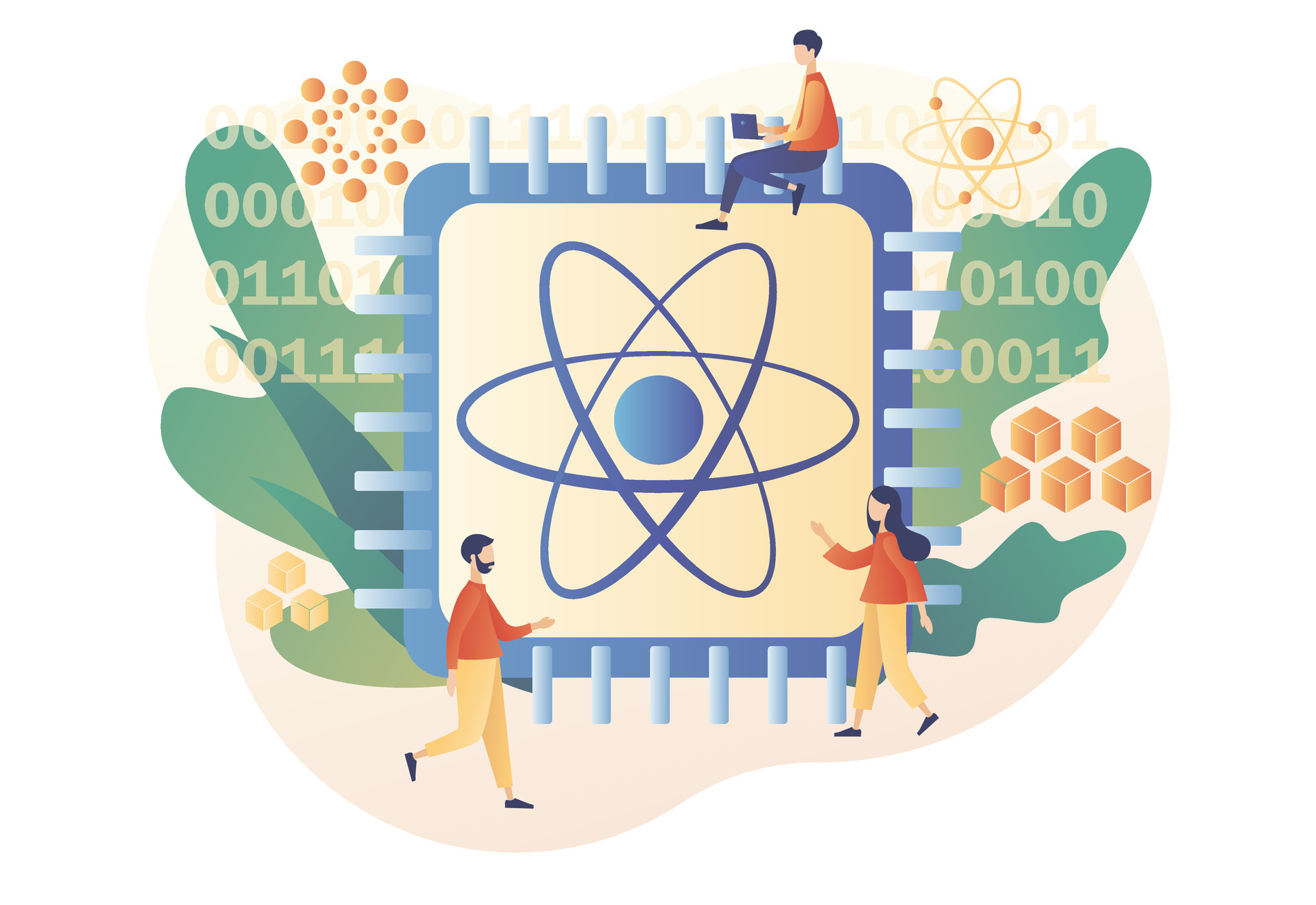 Quantum computing concept. Optical technology, photonics research. Tiny