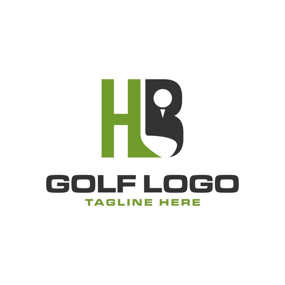 golf deporte club logo con letra media pensión vector