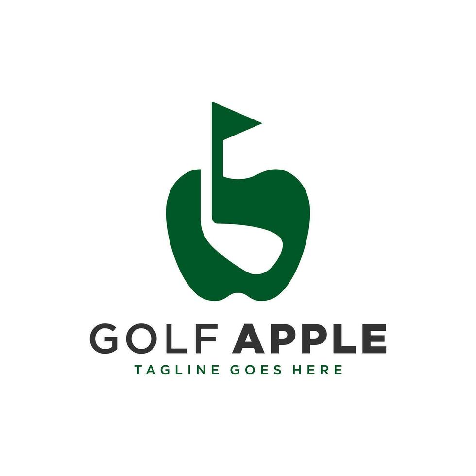 manzana golf vector ilustración logo