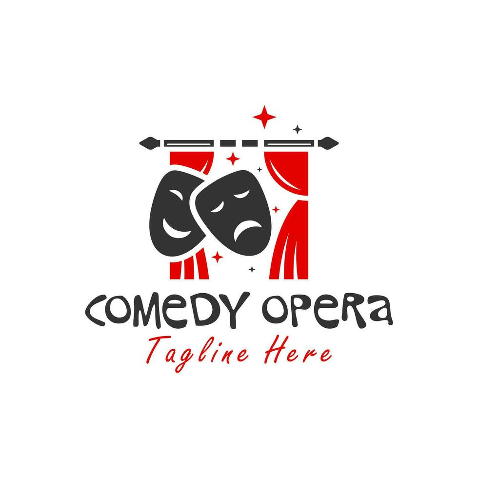 comedia ópera o entretenimiento etapa logo vector