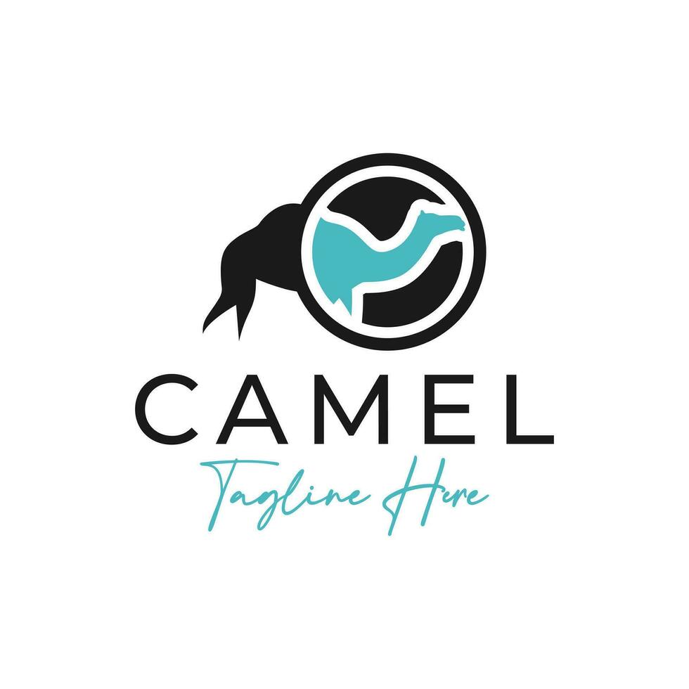 arabian camel animal circle logo vector