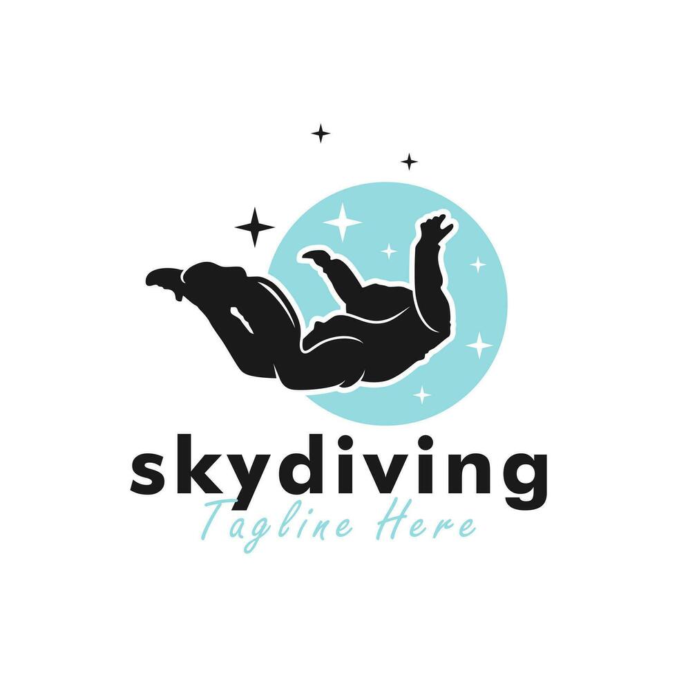 logo design of person doing skydiving vector