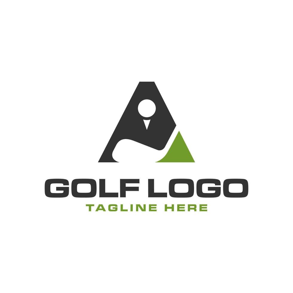 golf deporte club logo con letra un vector