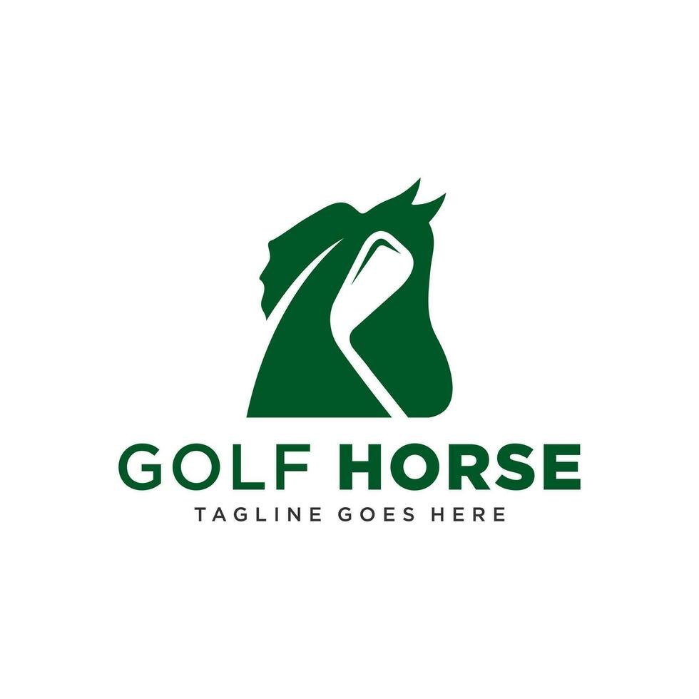 golf caballo deporte logo diseño vector