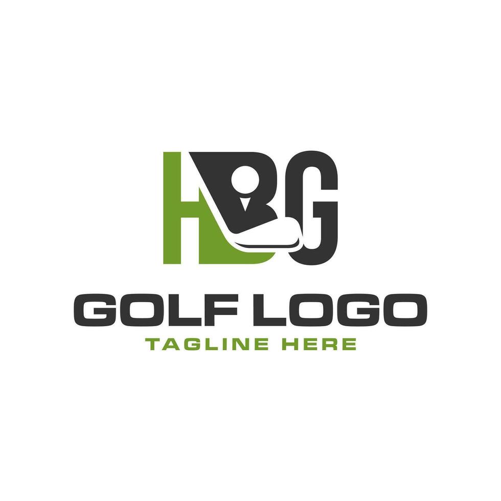 golf deporte club logo con letra hbg vector