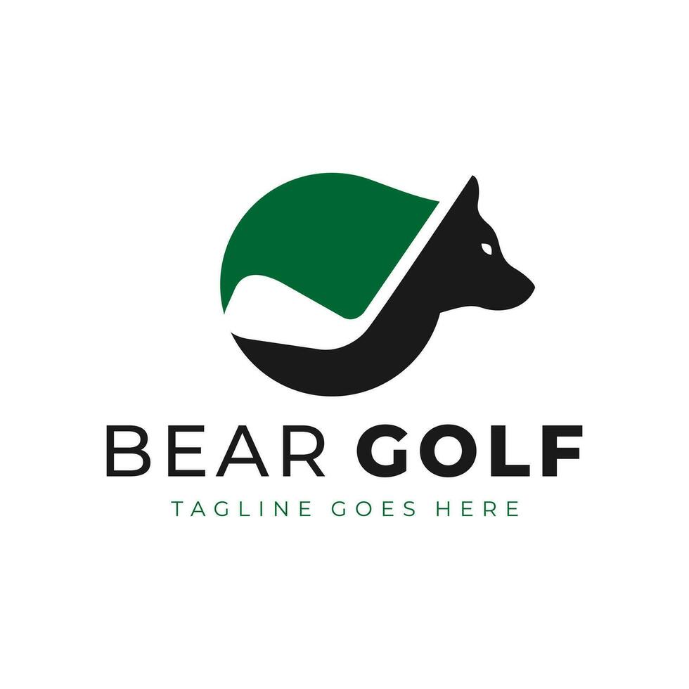 oso golf negativo espacio logo vector