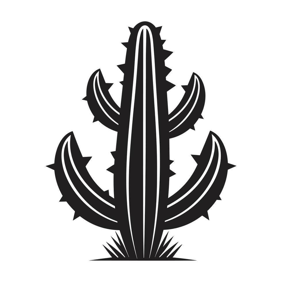 hermosa cactus silueta vector