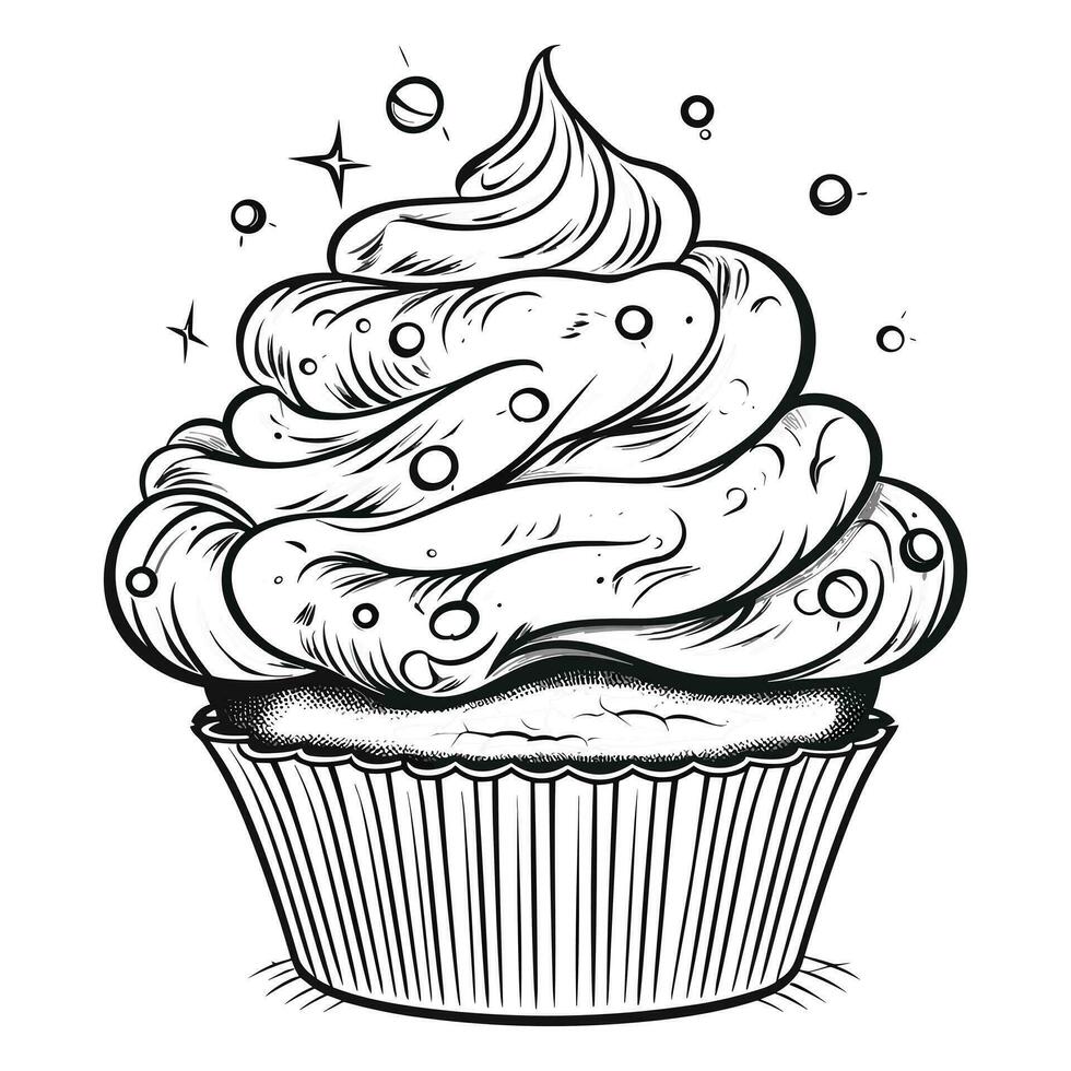 Beautiful Cupcake Silhouette vector