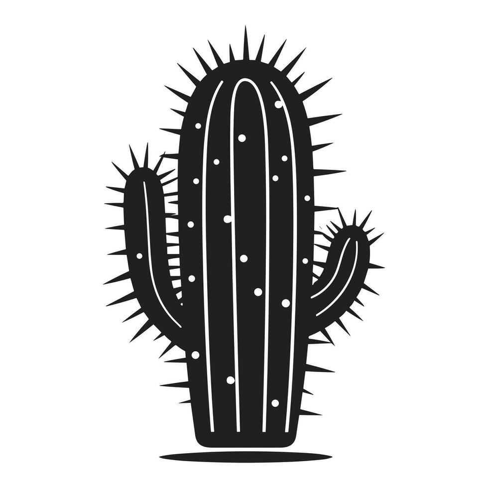 hermosa cactus silueta vector