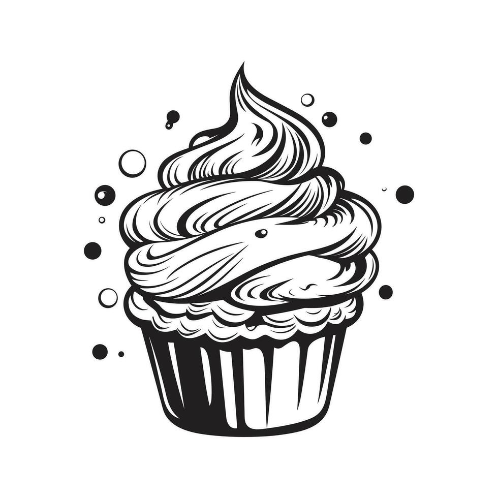 Beautiful Cupcake Silhouette vector