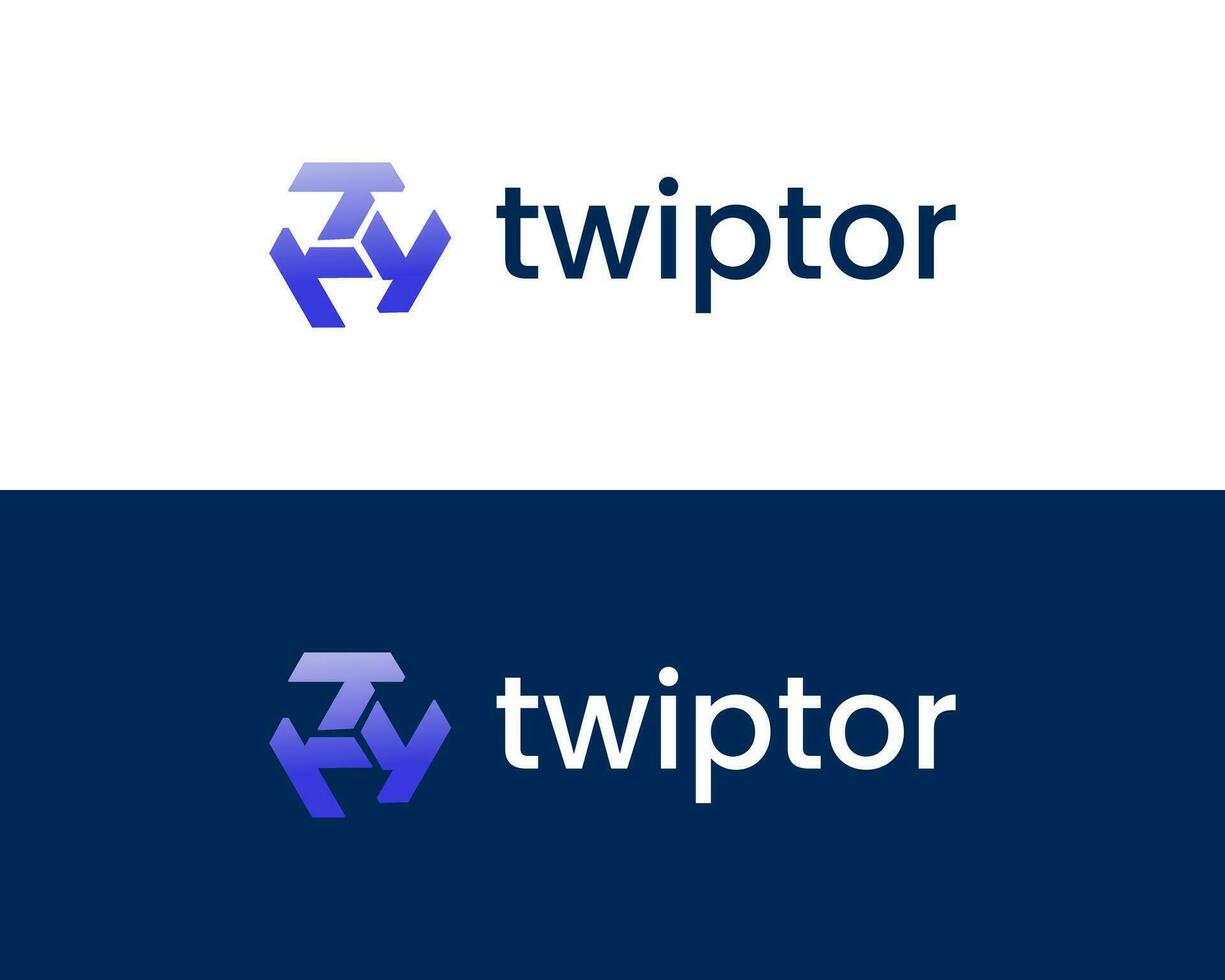 T abstract tech and technology logo icon vector