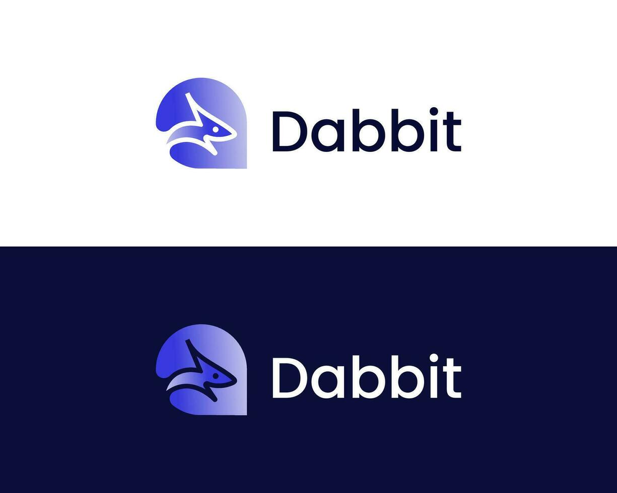 Rabbit logo combination letter r , modern and minimalist sign vector