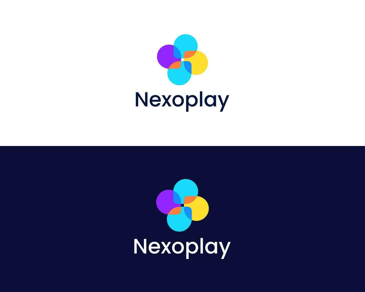 Abstract Modern Play logo with letter N logo template vector