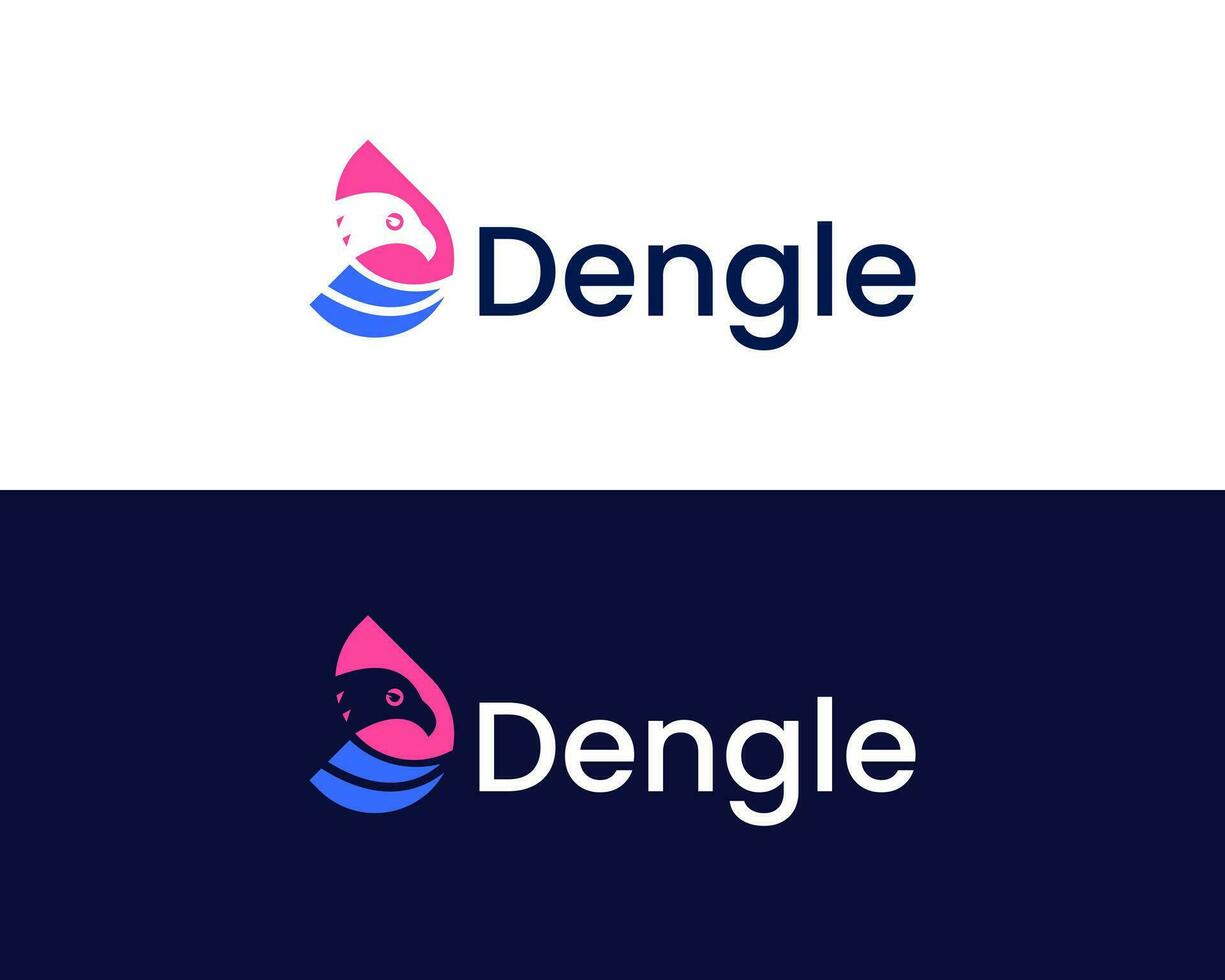 Eagle logo with letter D combination vector