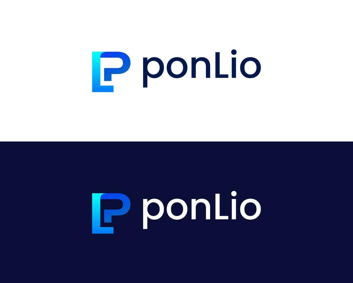 LP combination simple minimalist logo design vector