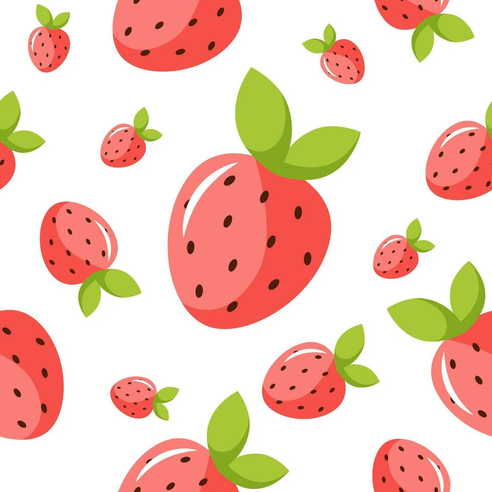 Seamless pattern of fresh strawberry background vector