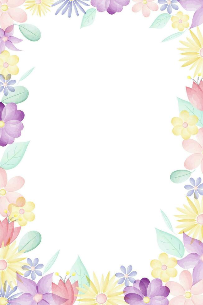 Blossoms collection. flower and floral geometric frame vector