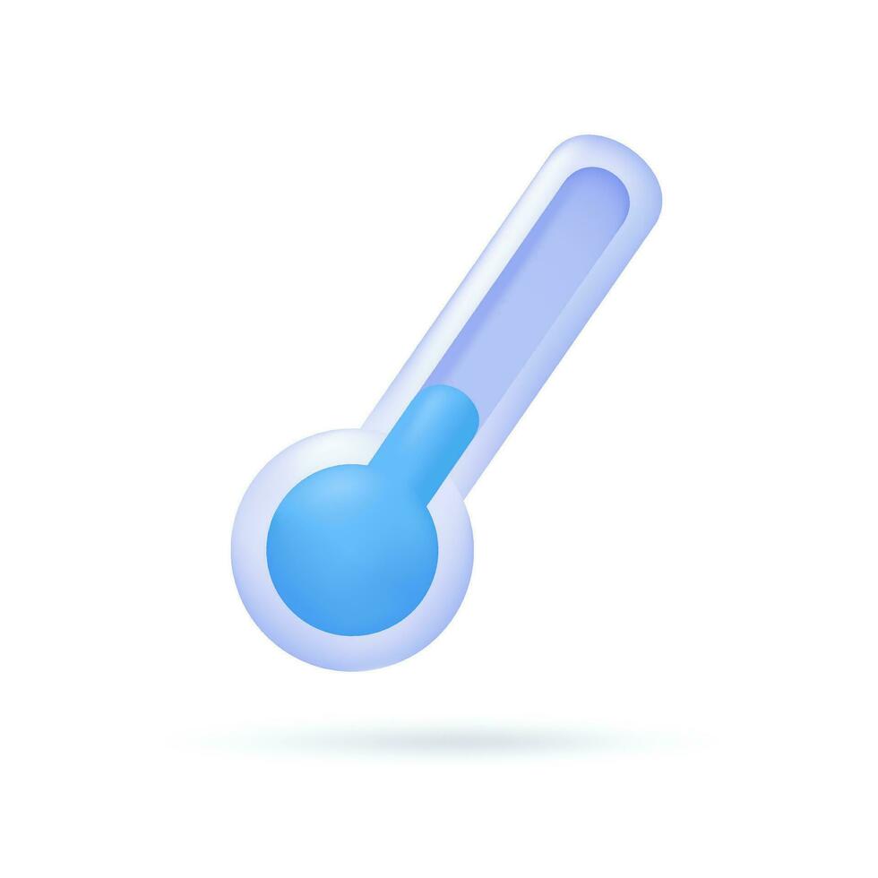 3D cool icon Temperature gauge tells the coolness of the weather at night. 3D illustration vector
