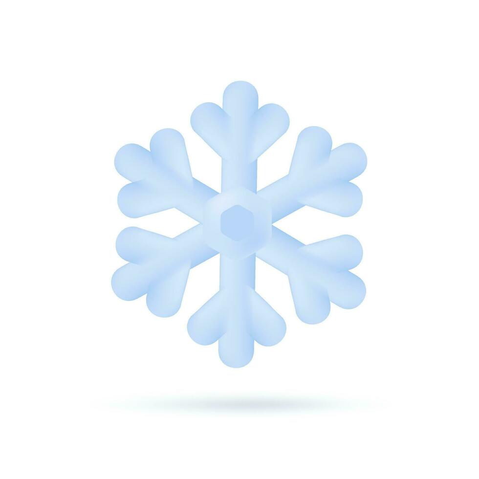 3d clima pronóstico íconos copos de nieve en un frío invierno. 3d ilustración. vector