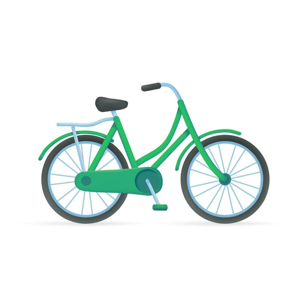 green bike Carbon dioxide emission reduction concept for the planet. 3d illustration vector