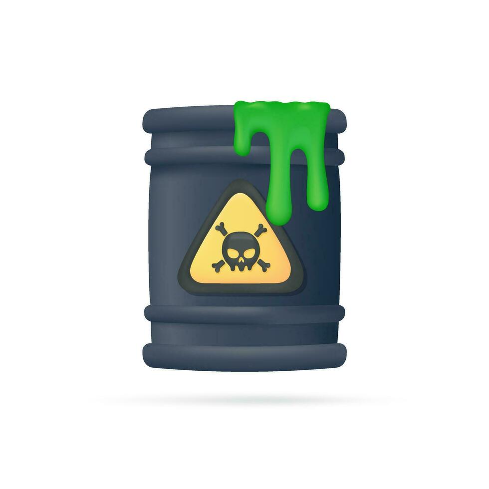 dangerous chemicals Stop toxic use concept for the planet. 3d illustration vector