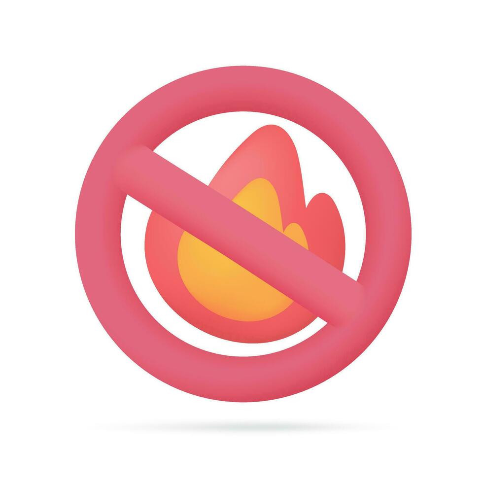 No fires. Forest burning prevention concept for the planet. 3d illustration vector