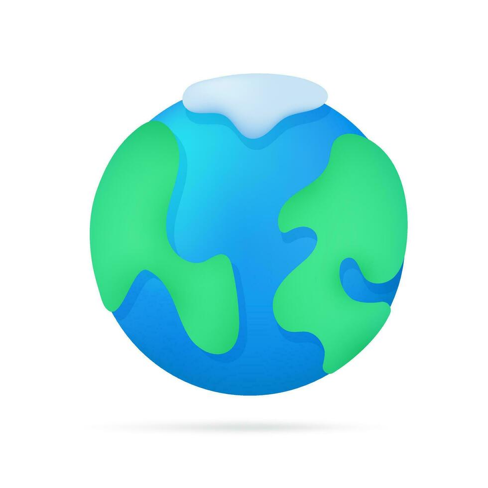 3d globe illustration. The concept of keeping the earth livable. vector