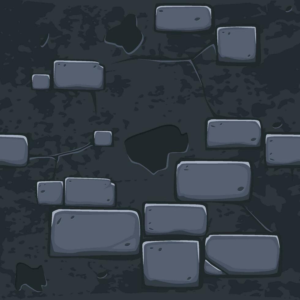 Cartoon old brick wall texture for 2D game. vector