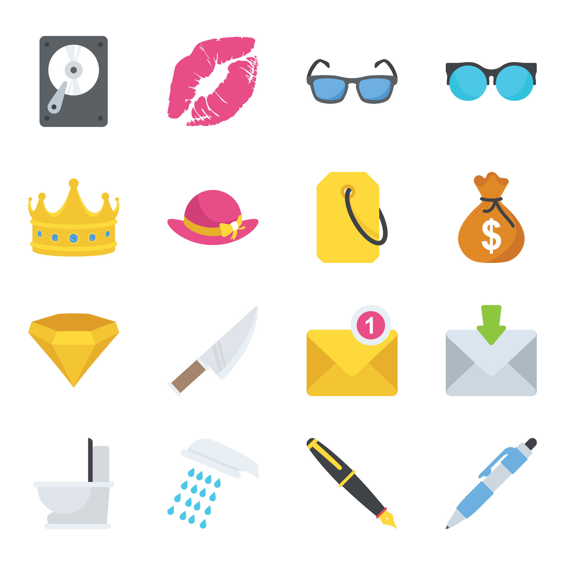 Objects Flat Icons 25466239 Vector Art at Vecteezy