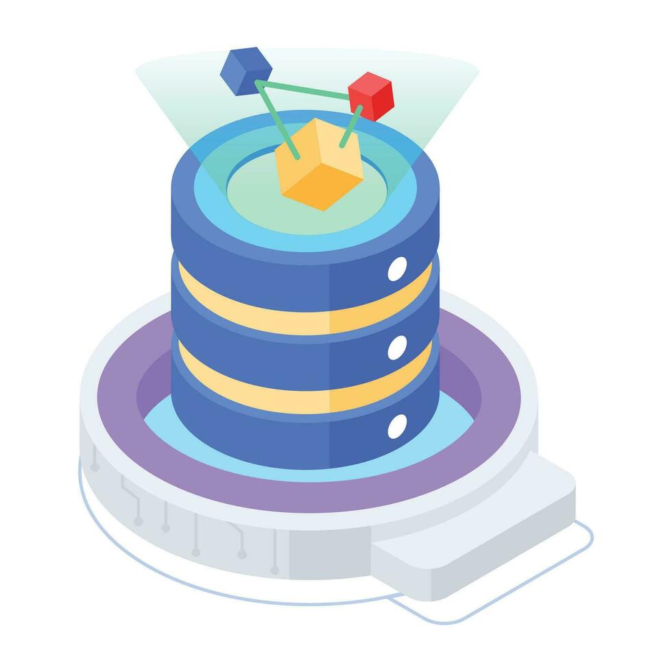 Modern of Server Racks Isometric Icon vector