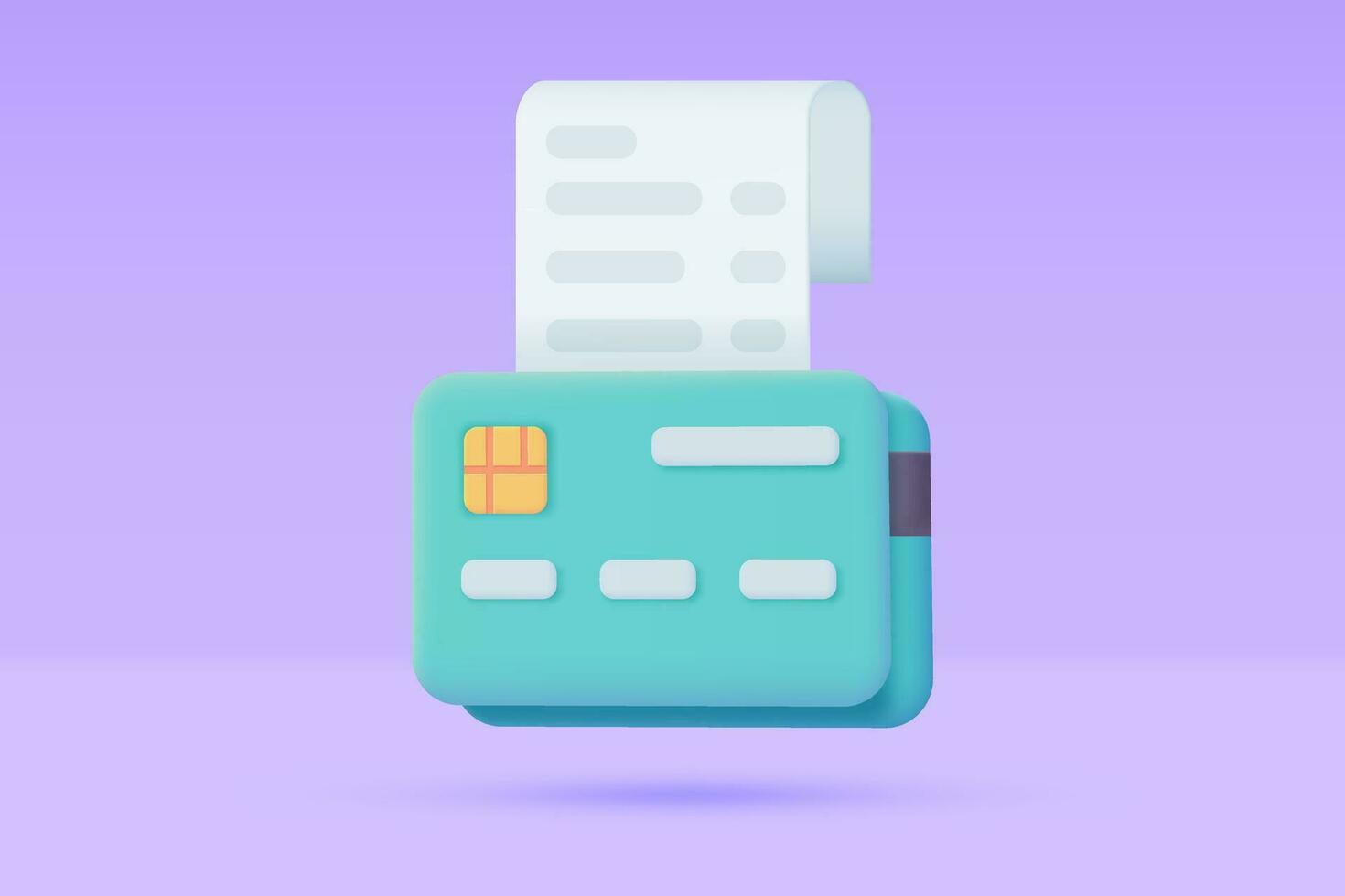 3d credit card icon. Online payment. Cashless society for shopping. 3D illustration. vector