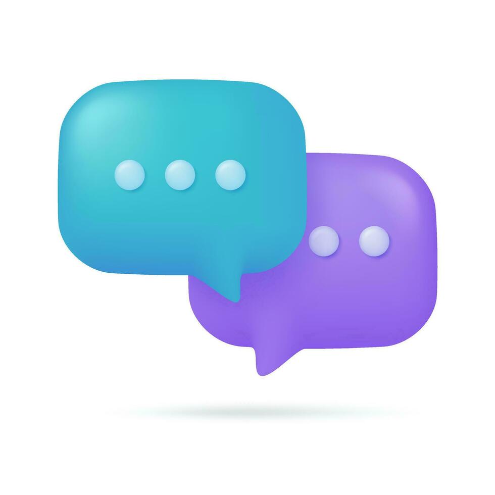 3d text box. Speech bubble dialog dialogue. questions and answers vector