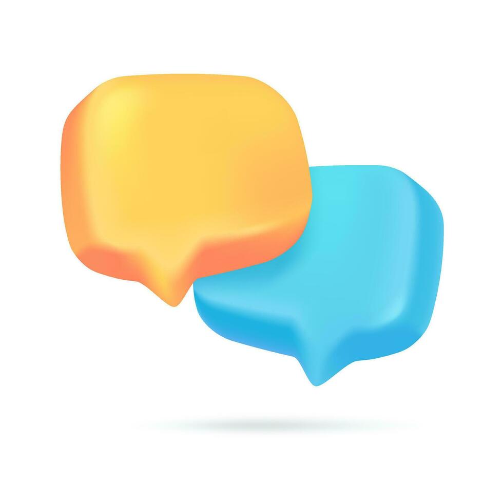 3d speech bubbles social media chat message box dialogue sign vector