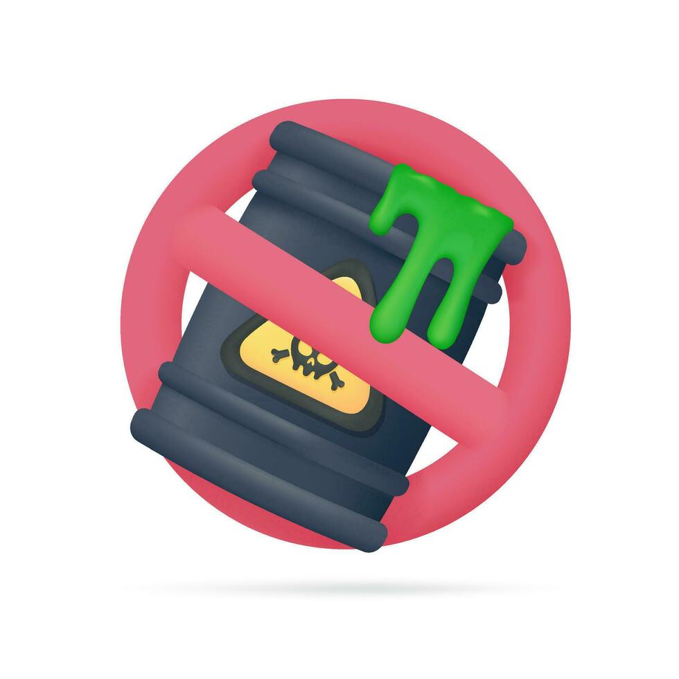 dangerous chemicals Stop toxic use concept for the planet. 3d illustration vector