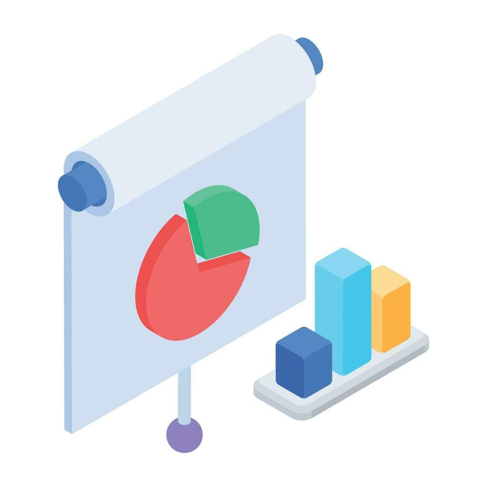 Isometric icon of business presentation vector