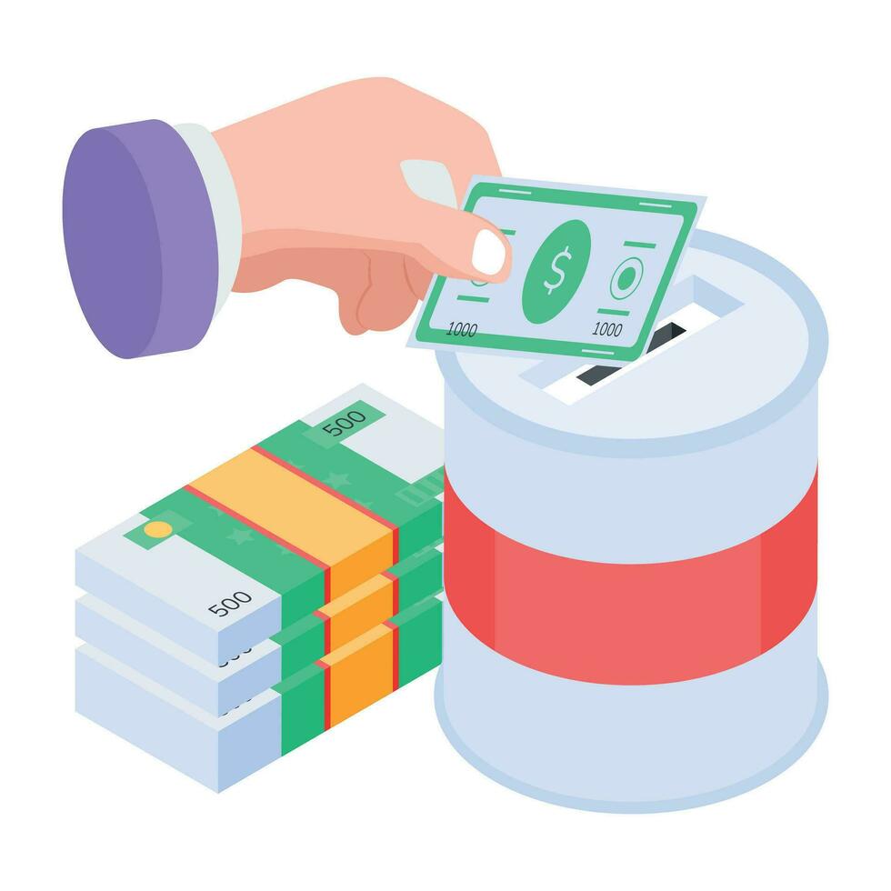 An isometric icon of investment growth vector