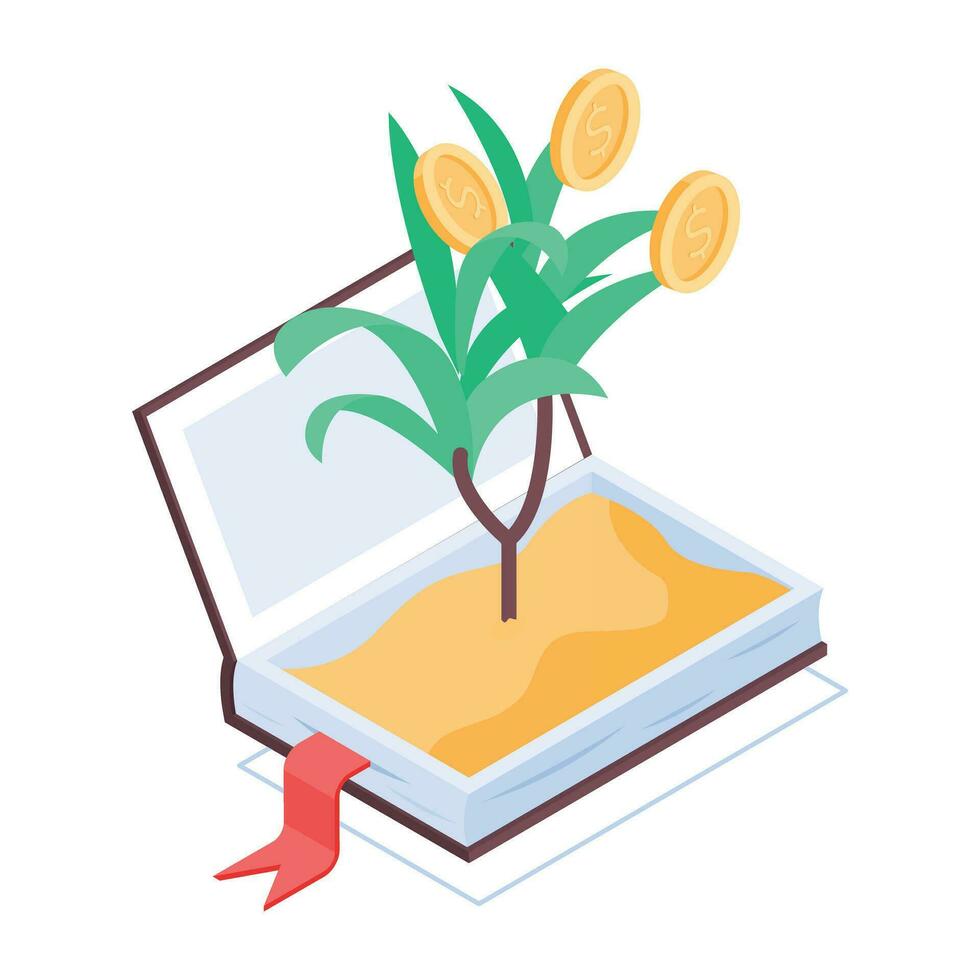 Customizable isometric icon of crypto growth vector
