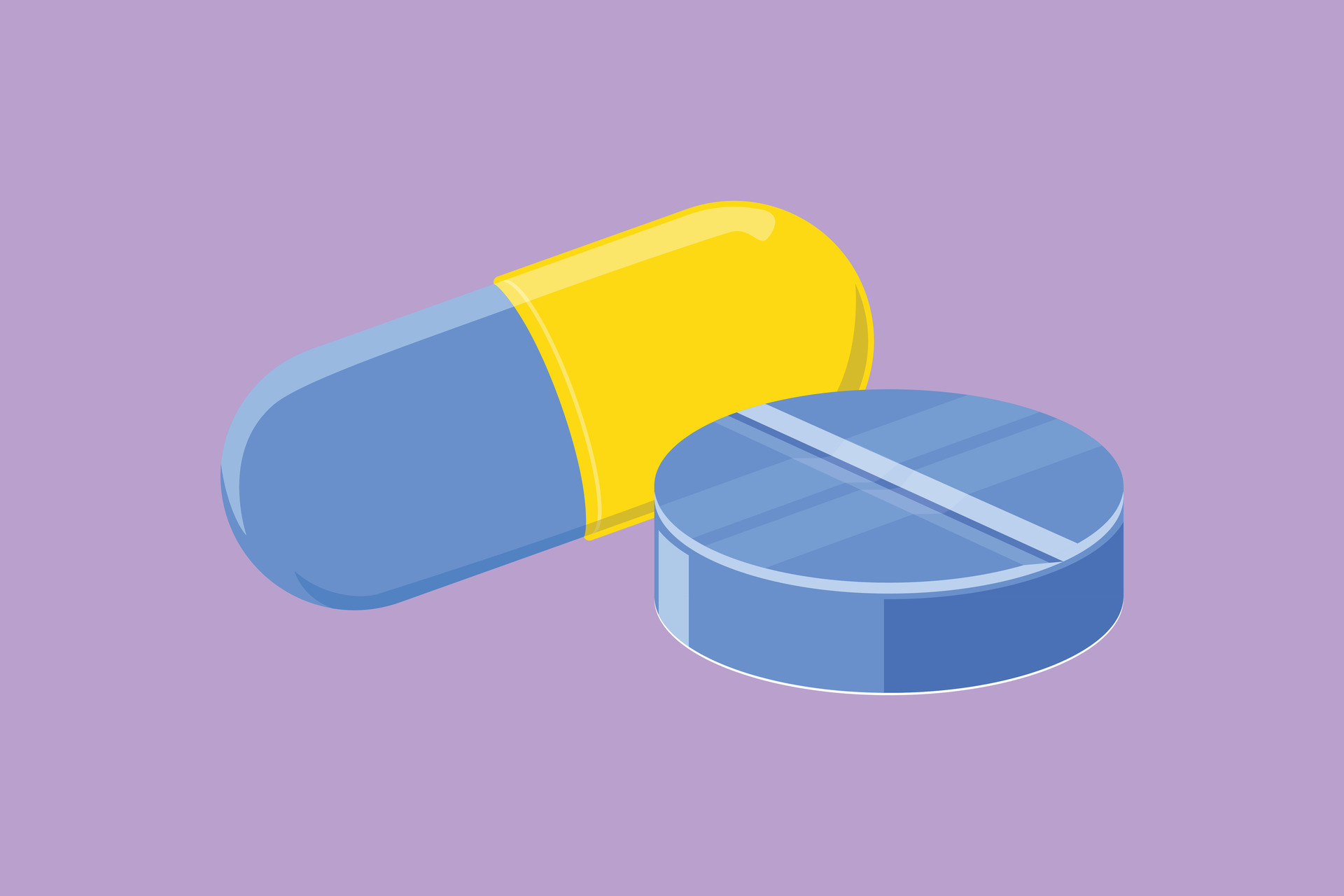 personaje plano dibujo conjunto de pastillas y cápsulas isométrica