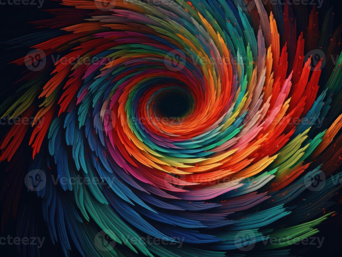 Colorful Swirling radial vortex background created with technology. photo
