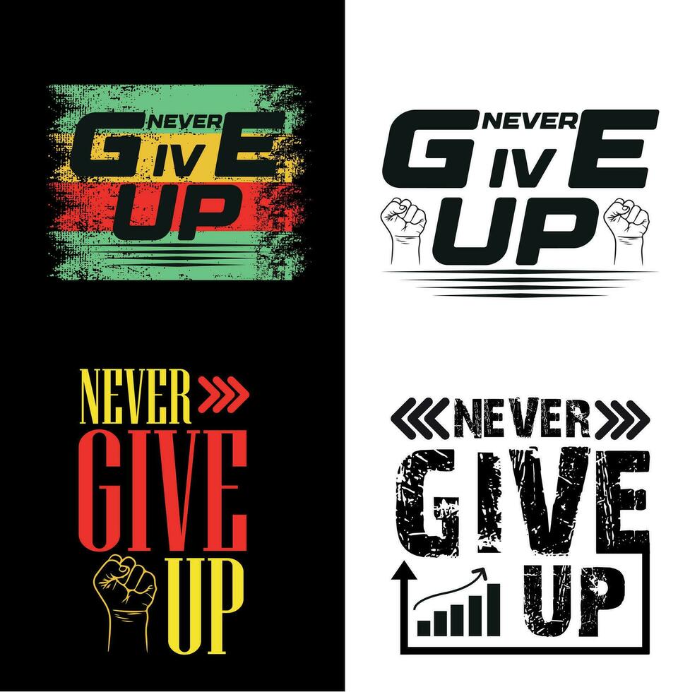 Never give up vintage t shirt design vector