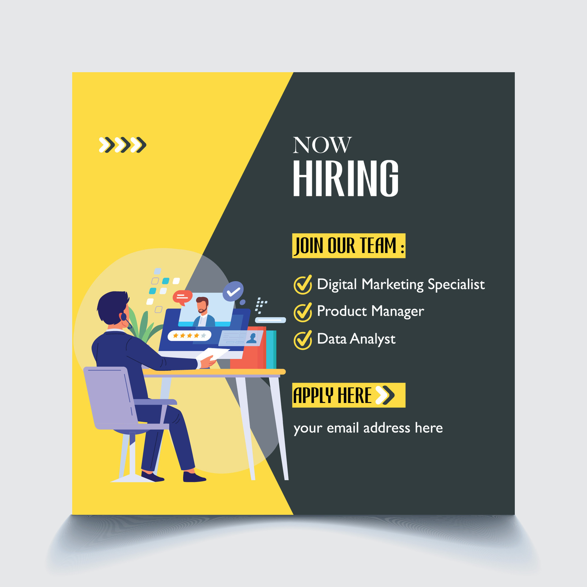 We are Hiring Social Media Post Template 25467471 Vector Art at Vecteezy