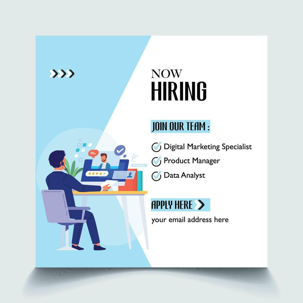 We are Hiring Social Media Post Template vector