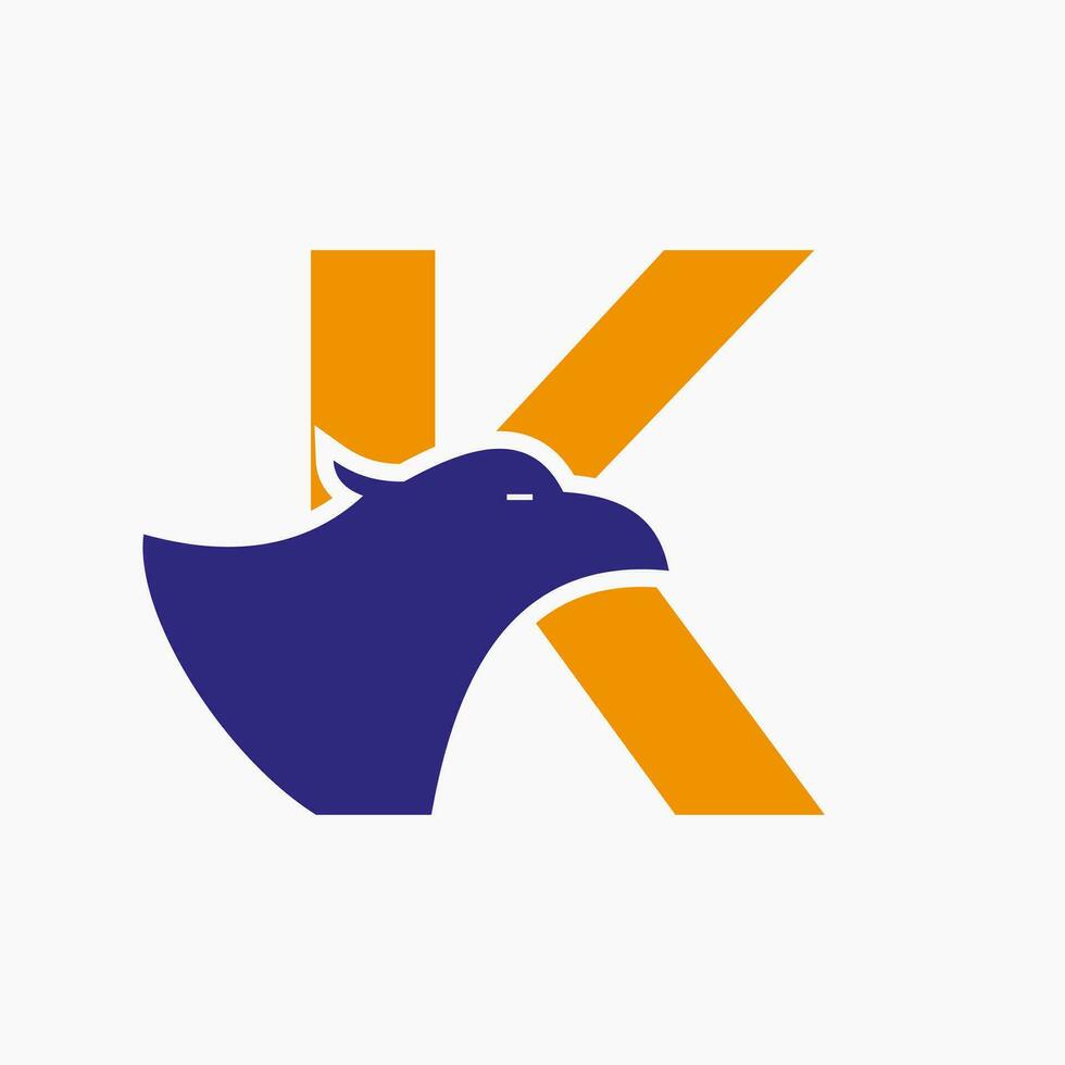 Letter K Eagle Logo Design. Transportation Symbol Vector Template