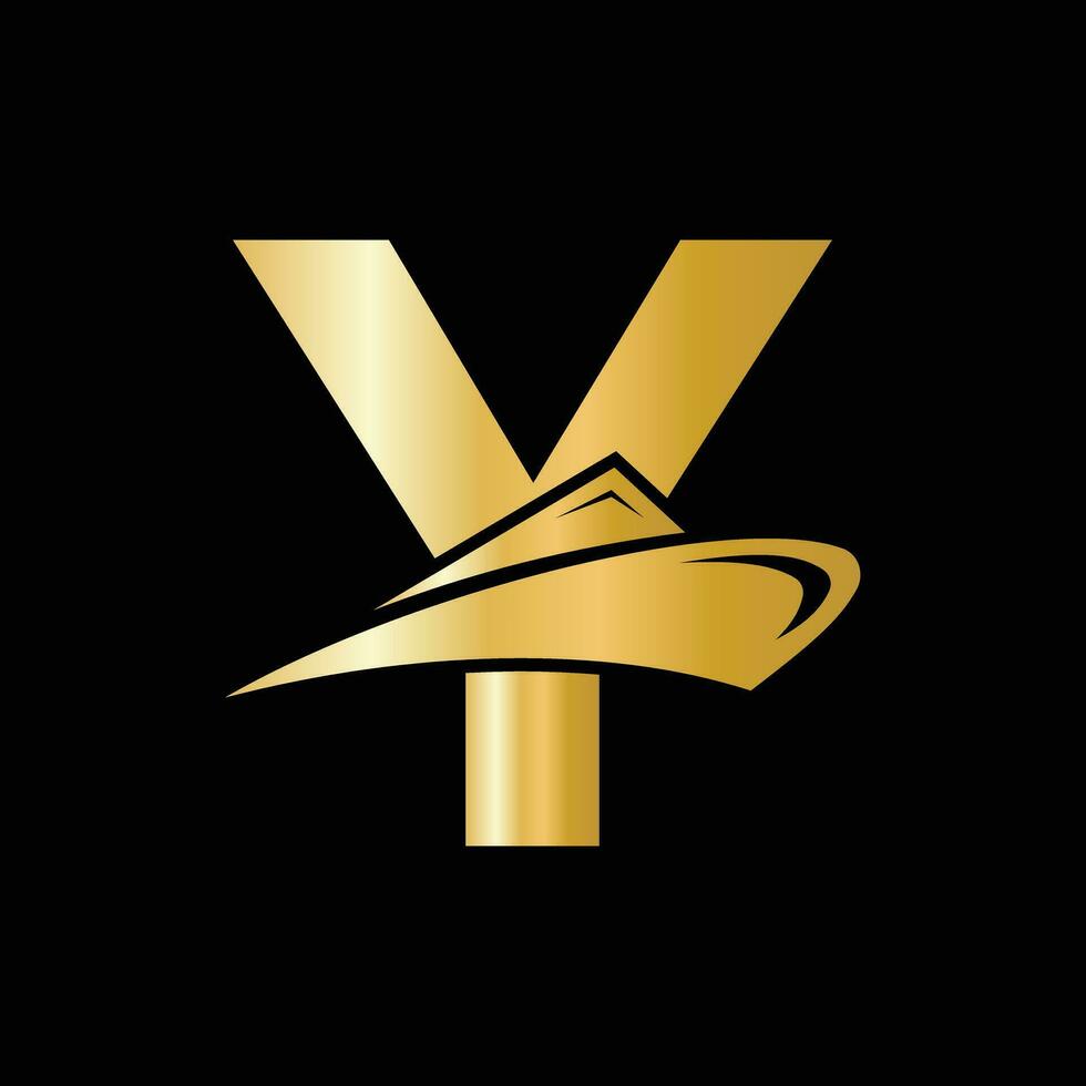 Letter Y Cruise Ship Logo Boat Icon. Yacht Symbol, Marine Logotype Vector Template