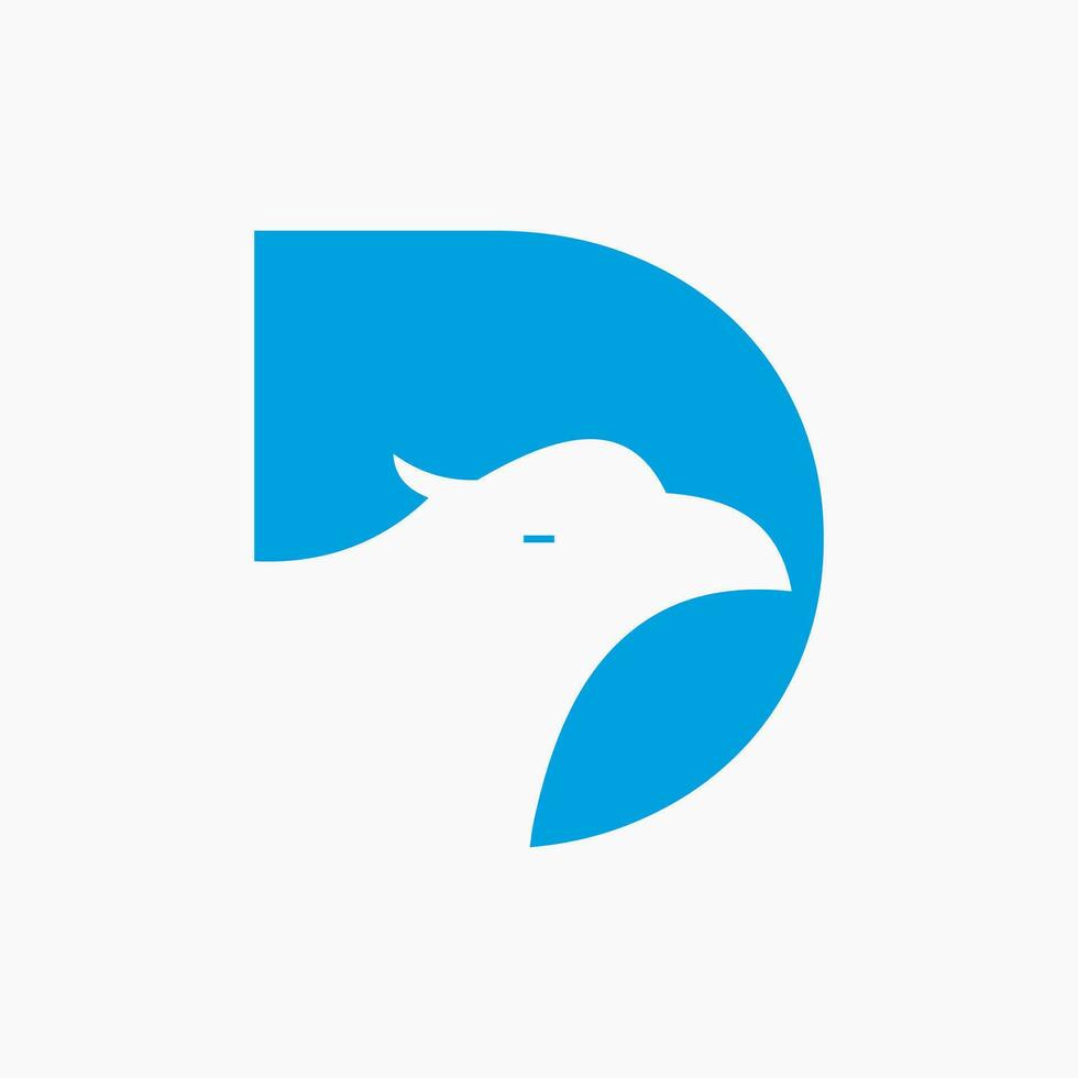 Letter D Eagle Logo Design. Transportation Symbol Vector Template