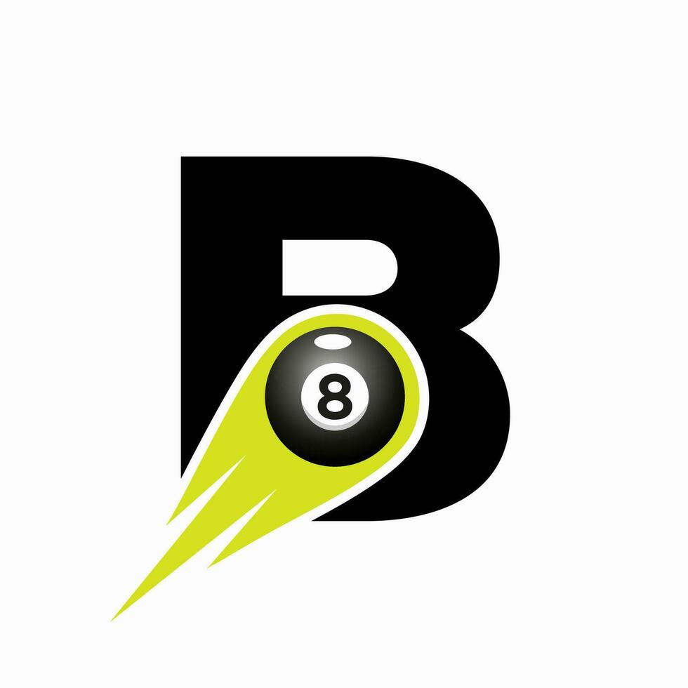 Letter B Billiard Sports Team Club Logo. 8 Ball Pool Logo Design Template vector
