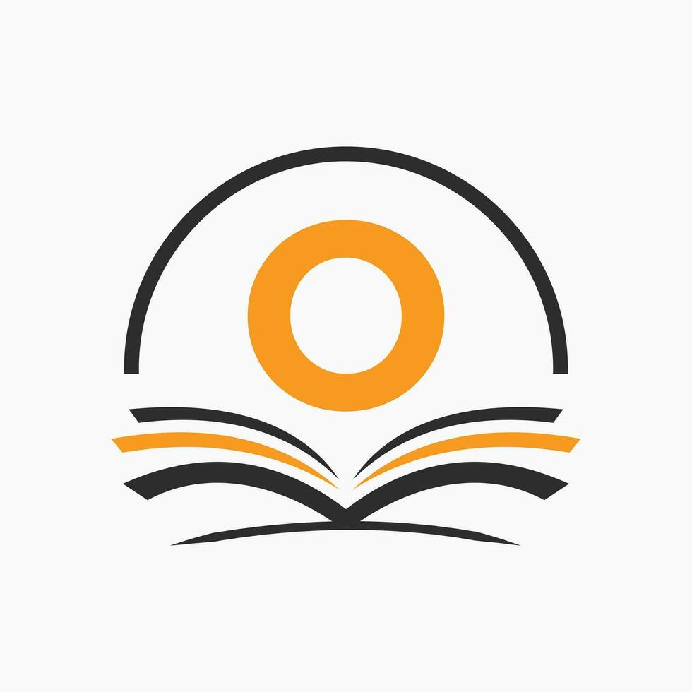 Letter O Education Logo Book Concept. Training Career Sign, University, Academy Graduation Logo Template Design vector