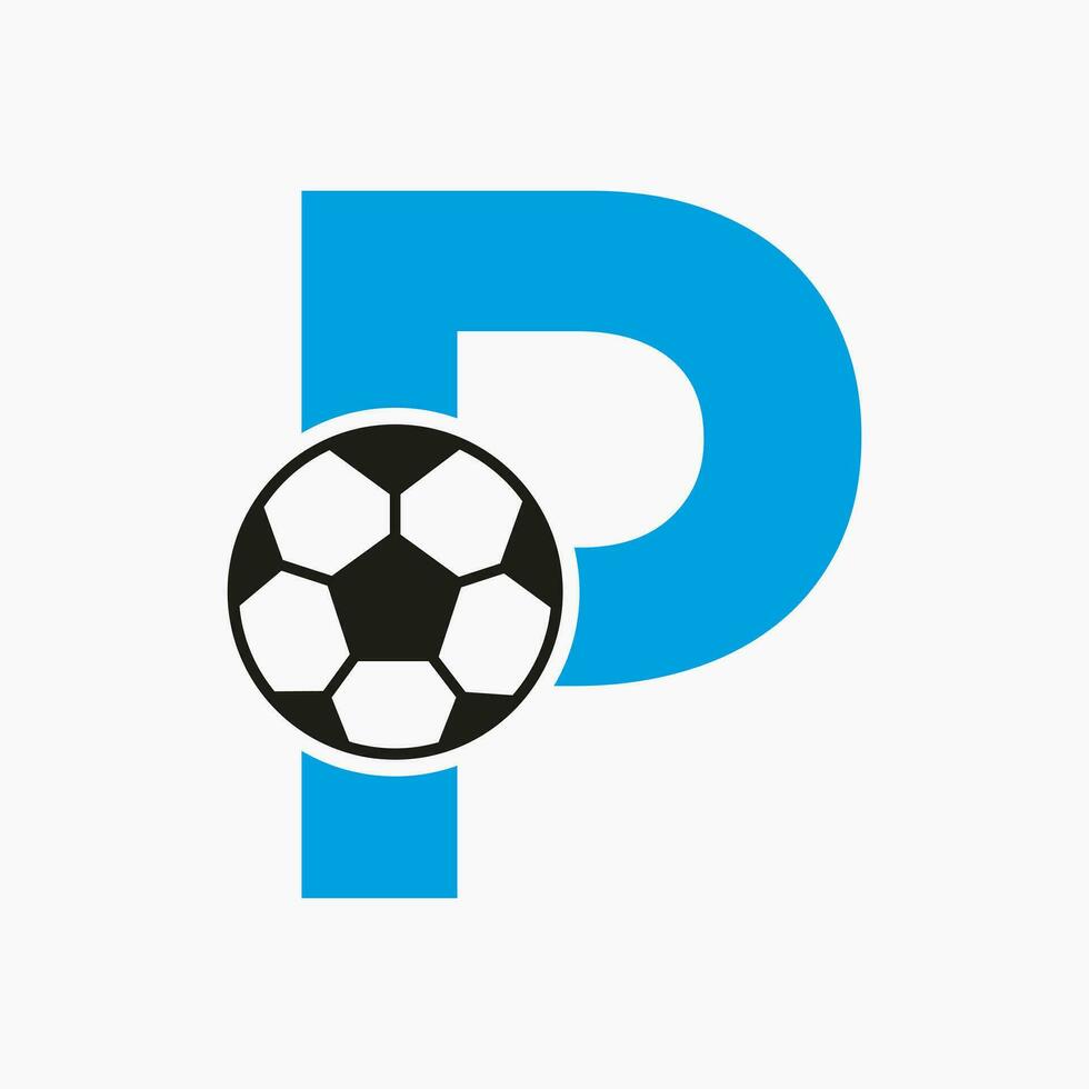 Initial Letter P Soccer Logo. Football Logo Design Vector Template