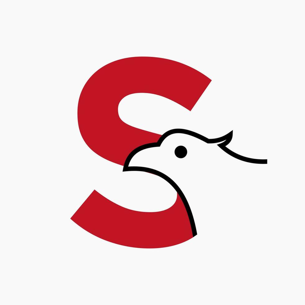 Initial Letter S Eagle Logo Design. Transportation Symbol Vector Template